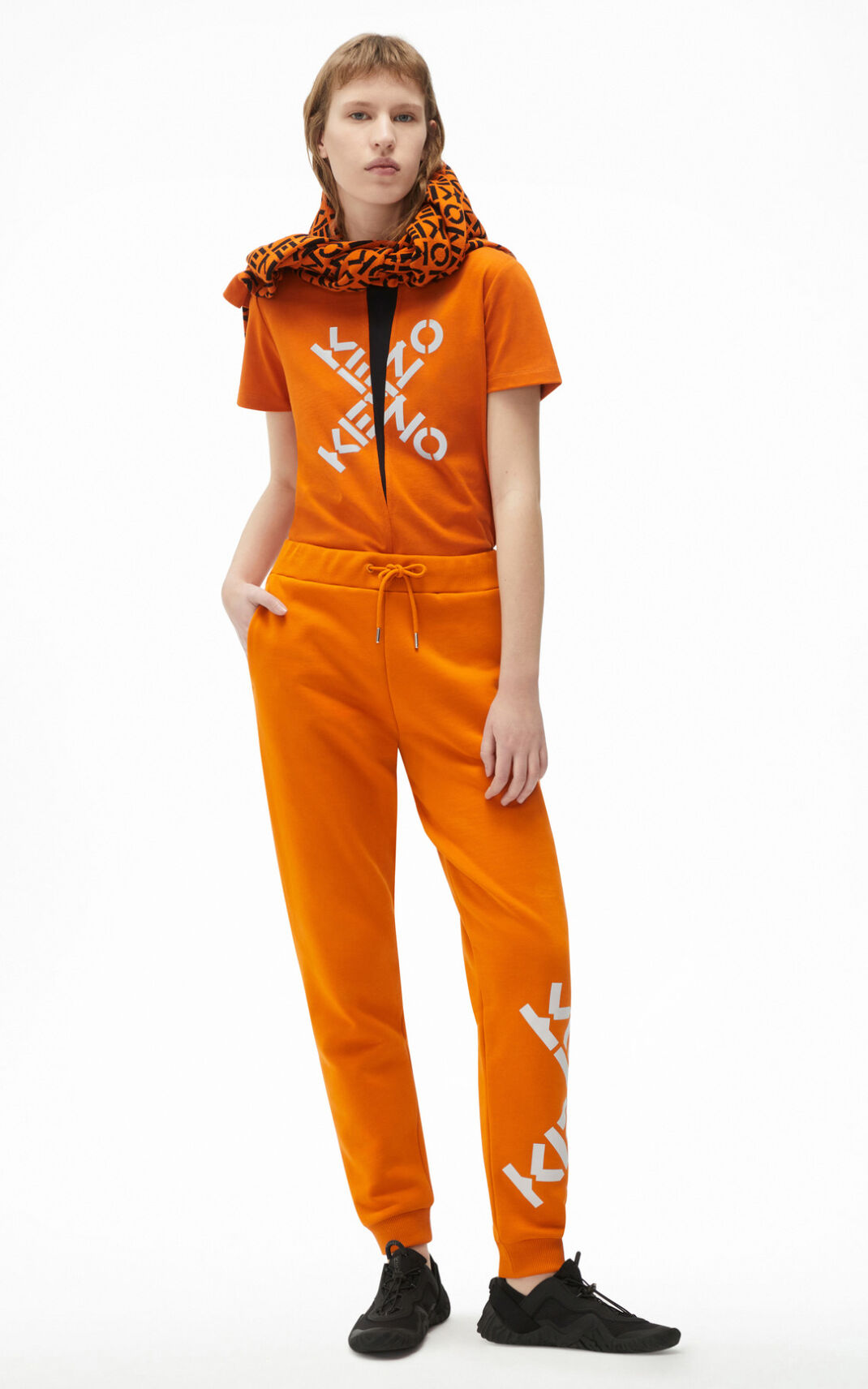 Jogger Kenzo Sport Big X Mujer Naranjas Oscuro YZL035946